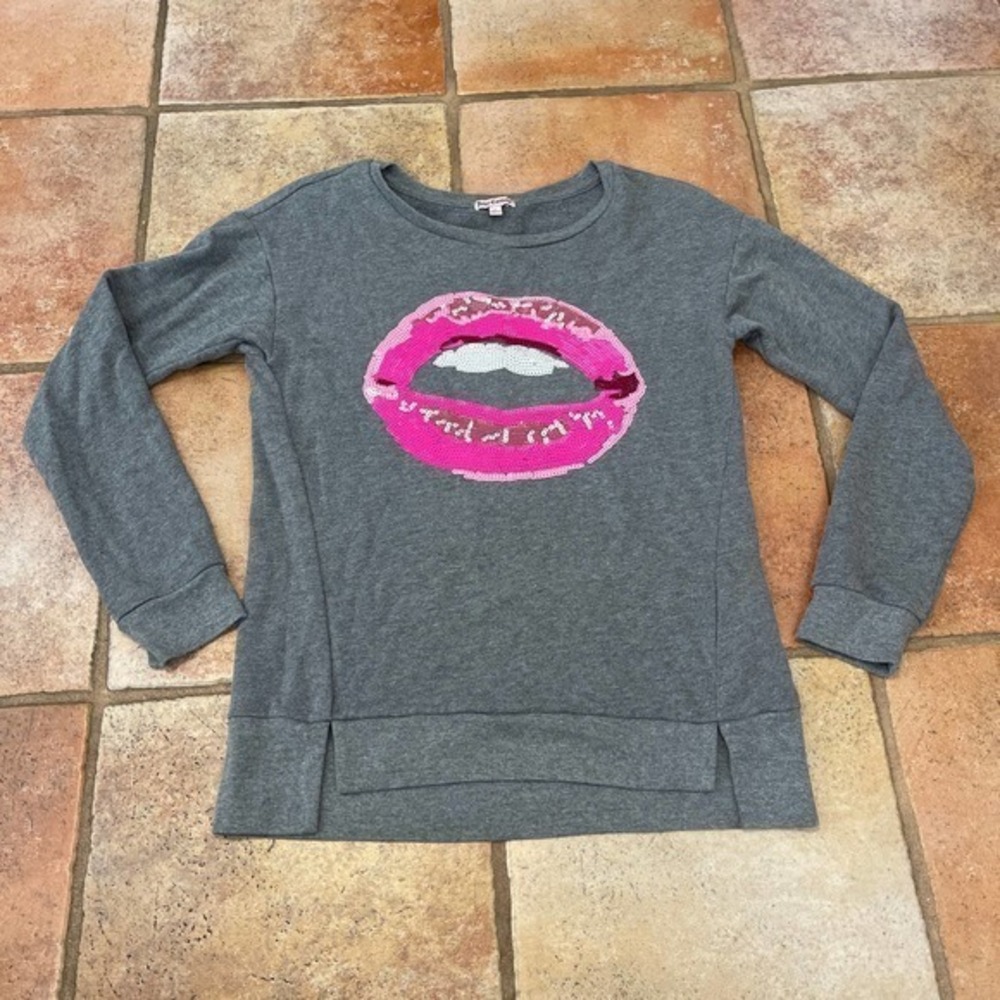 Juicy couture sequin lips sweatshirt size small